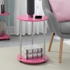 image:imageConvenience Concepts Designs2Go No Tools 2Tier Round End Table Faux White MarbleChromePinkChrome