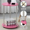 image:imageConvenience Concepts Designs2Go No Tools 2Tier Round End Table Faux White MarbleChromePinkChrome