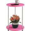 image:imageConvenience Concepts Designs2Go No Tools 2Tier Round End Table Faux White MarbleChromePinkChrome