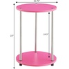image:imageConvenience Concepts Designs2Go No Tools 2Tier Round End Table Faux White MarbleChromePinkChrome