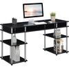 image:imageConvenience Concepts Designs2Go No Tools Deluxe Student Desk with Shelves 60 BlackBlack