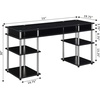 image:imageConvenience Concepts Designs2Go No Tools Deluxe Student Desk with Shelves 60 BlackBlack