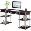 image:imageConvenience Concepts Designs2Go No Tools Deluxe Student Desk with Shelves 60 BlackEspresso
