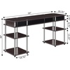 image:imageConvenience Concepts Designs2Go No Tools Deluxe Student Desk with Shelves 60 BlackEspresso