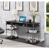 image:imageConvenience Concepts Designs2Go No Tools Deluxe Student Desk with Shelves 60 BlackEspresso