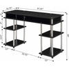 image:imageConvenience Concepts Designs2Go No Tools Desk Home Office Desk with Shelves Corner Shelf Vanity Desk Computer Desk Nail Table for Nail Tech  4725 L x 1575 W x 30 H EspressoBlack