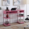 image:imageConvenience Concepts Designs2Go No Tools Desk Home Office Desk with Shelves Corner Shelf Vanity Desk Computer Desk Nail Table for Nail Tech  4725 L x 1575 W x 30 H EspressoPink