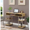 image:imageConvenience Concepts Designs2Go No Tools Desk Home Office Desk with Shelves Corner Shelf Vanity Desk Computer Desk Nail Table for Nail Tech  4725 L x 1575 W x 30 H EspressoEnglish Oak