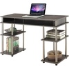 image:imageConvenience Concepts Designs2Go No Tools Desk Home Office Desk with Shelves Corner Shelf Vanity Desk Computer Desk Nail Table for Nail Tech  4725 L x 1575 W x 30 H EspressoCharcoal Gray