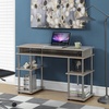 image:imageConvenience Concepts Designs2Go No Tools Desk Home Office Desk with Shelves Corner Shelf Vanity Desk Computer Desk Nail Table for Nail Tech  4725 L x 1575 W x 30 H EspressoIce White