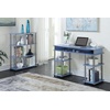 image:imageConvenience Concepts Designs2Go No Tools Desk Home Office Desk with Shelves Corner Shelf Vanity Desk Computer Desk Nail Table for Nail Tech  4725 L x 1575 W x 30 H EspressoBlue