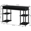 image:imageConvenience Concepts Designs2Go No Tools Desk Home Office Desk with Shelves Corner Shelf Vanity Desk Computer Desk Nail Table for Nail Tech  4725 L x 1575 W x 30 H EspressoBlackBlack