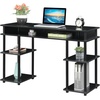 image:imageConvenience Concepts Designs2Go No Tools Desk Home Office Desk with Shelves Corner Shelf Vanity Desk Computer Desk Nail Table for Nail Tech  4725 L x 1575 W x 30 H EspressoBlackBlack