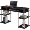 image:imageConvenience Concepts Designs2Go No Tools Desk Home Office Desk with Shelves Corner Shelf Vanity Desk Computer Desk Nail Table for Nail Tech  4725 L x 1575 W x 30 H EspressoBlack