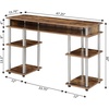 image:imageConvenience Concepts Designs2Go No Tools Desk Home Office Desk with Shelves Corner Shelf Vanity Desk Computer Desk Nail Table for Nail Tech  4725 L x 1575 W x 30 H EspressoBarnwood