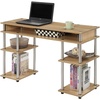 image:imageConvenience Concepts Designs2Go No Tools Desk Home Office Desk with Shelves Corner Shelf Vanity Desk Computer Desk Nail Table for Nail Tech  4725 L x 1575 W x 30 H EspressoLight Oak