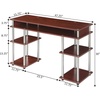 image:imageConvenience Concepts Designs2Go No Tools Desk Home Office Desk with Shelves Corner Shelf Vanity Desk Computer Desk Nail Table for Nail Tech  4725 L x 1575 W x 30 H EspressoCherry