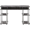 image:imageConvenience Concepts Designs2Go No Tools Desk Home Office Desk with Shelves Corner Shelf Vanity Desk Computer Desk Nail Table for Nail Tech  4725 L x 1575 W x 30 H EspressoGray Faux Marble