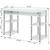 image:imageConvenience Concepts Designs2Go No Tools Desk Home Office Desk with Shelves Corner Shelf Vanity Desk Computer Desk Nail Table for Nail Tech  4725 L x 1575 W x 30 H EspressoWhite