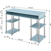 image:imageConvenience Concepts Designs2Go No Tools Desk Home Office Desk with Shelves Corner Shelf Vanity Desk Computer Desk Nail Table for Nail Tech  4725 L x 1575 W x 30 H EspressoSea Foam