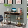 image:imageConvenience Concepts Designs2Go No Tools Desk Home Office Desk with Shelves Corner Shelf Vanity Desk Computer Desk Nail Table for Nail Tech  4725 L x 1575 W x 30 H EspressoBarnwood