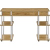 image:imageConvenience Concepts Designs2Go No Tools Desk Home Office Desk with Shelves Corner Shelf Vanity Desk Computer Desk Nail Table for Nail Tech  4725 L x 1575 W x 30 H EspressoEnglish Oak