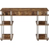 image:imageConvenience Concepts Designs2Go No Tools Desk Home Office Desk with Shelves Corner Shelf Vanity Desk Computer Desk Nail Table for Nail Tech  4725 L x 1575 W x 30 H EspressoBarnwood