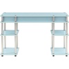 image:imageConvenience Concepts Designs2Go No Tools Desk Home Office Desk with Shelves Corner Shelf Vanity Desk Computer Desk Nail Table for Nail Tech  4725 L x 1575 W x 30 H EspressoSea Foam