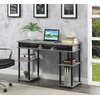 image:imageConvenience Concepts Designs2Go No Tools Desk Home Office Desk with Shelves Corner Shelf Vanity Desk Computer Desk Nail Table for Nail Tech  4725 L x 1575 W x 30 H EspressoGray MarbleBlack