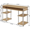 image:imageConvenience Concepts Designs2Go No Tools Desk Home Office Desk with Shelves Corner Shelf Vanity Desk Computer Desk Nail Table for Nail Tech  4725 L x 1575 W x 30 H EspressoLight Oak