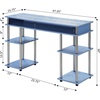 image:imageConvenience Concepts Designs2Go No Tools Desk Home Office Desk with Shelves Corner Shelf Vanity Desk Computer Desk Nail Table for Nail Tech  4725 L x 1575 W x 30 H EspressoBlue