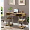 image:imageConvenience Concepts Designs2Go No Tools Desk Home Office Desk with Shelves Corner Shelf Vanity Desk Computer Desk Nail Table for Nail Tech  4725 L x 1575 W x 30 H EspressoEnglish Oak