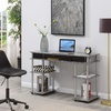 image:imageConvenience Concepts Designs2Go No Tools Desk Home Office Desk with Shelves Corner Shelf Vanity Desk Computer Desk Nail Table for Nail Tech  4725 L x 1575 W x 30 H EspressoGray Faux Marble