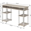 image:imageConvenience Concepts Designs2Go No Tools Desk Home Office Desk with Shelves Corner Shelf Vanity Desk Computer Desk Nail Table for Nail Tech  4725 L x 1575 W x 30 H EspressoIce White