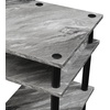image:imageConvenience Concepts Designs2Go No Tools Desk Home Office Desk with Shelves Corner Shelf Vanity Desk Computer Desk Nail Table for Nail Tech  4725 L x 1575 W x 30 H EspressoGray MarbleBlack