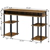 image:imageConvenience Concepts Designs2Go No Tools Desk Home Office Desk with Shelves Corner Shelf Vanity Desk Computer Desk Nail Table for Nail Tech  4725 L x 1575 W x 30 H EspressoBarnwoodBlack