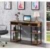 image:imageConvenience Concepts Designs2Go No Tools Desk Home Office Desk with Shelves Corner Shelf Vanity Desk Computer Desk Nail Table for Nail Tech  4725 L x 1575 W x 30 H EspressoBarnwoodBlack