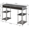 image:imageConvenience Concepts Designs2Go No Tools Desk Home Office Desk with Shelves Corner Shelf Vanity Desk Computer Desk Nail Table for Nail Tech  4725 L x 1575 W x 30 H EspressoGray Faux Marble
