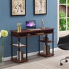 image:imageConvenience Concepts Designs2Go No Tools Desk Home Office Desk with Shelves Corner Shelf Vanity Desk Computer Desk Nail Table for Nail Tech  4725 L x 1575 W x 30 H EspressoCherryBlack