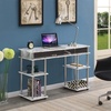 image:imageConvenience Concepts Designs2Go No Tools Desk Home Office Desk with Shelves Corner Shelf Vanity Desk Computer Desk Nail Table for Nail Tech  4725 L x 1575 W x 30 H EspressoWhite Faux Marble