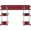 image:imageConvenience Concepts Designs2Go No Tools Desk Home Office Desk with Shelves Corner Shelf Vanity Desk Computer Desk Nail Table for Nail Tech  4725 L x 1575 W x 30 H EspressoDark Cranberry Red