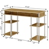 image:imageConvenience Concepts Designs2Go No Tools Desk Home Office Desk with Shelves Corner Shelf Vanity Desk Computer Desk Nail Table for Nail Tech  4725 L x 1575 W x 30 H EspressoEnglish Oak