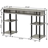 image:imageConvenience Concepts Designs2Go No Tools Desk Home Office Desk with Shelves Corner Shelf Vanity Desk Computer Desk Nail Table for Nail Tech  4725 L x 1575 W x 30 H EspressoFaux BirchBlack