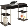 image:imageConvenience Concepts Designs2Go No Tools Desk Home Office Desk with Shelves Corner Shelf Vanity Desk Computer Desk Nail Table for Nail Tech  4725 L x 1575 W x 30 H EspressoEspresso