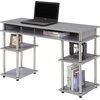 image:imageConvenience Concepts Designs2Go No Tools Desk Home Office Desk with Shelves Corner Shelf Vanity Desk Computer Desk Nail Table for Nail Tech  4725 L x 1575 W x 30 H EspressoGrey