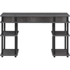 image:imageConvenience Concepts Designs2Go No Tools Desk Home Office Desk with Shelves Corner Shelf Vanity Desk Computer Desk Nail Table for Nail Tech  4725 L x 1575 W x 30 H EspressoCharcoal GrayBlack