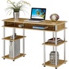 image:imageConvenience Concepts Designs2Go No Tools Desk Home Office Desk with Shelves Corner Shelf Vanity Desk Computer Desk Nail Table for Nail Tech  4725 L x 1575 W x 30 H EspressoEnglish Oak