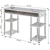 image:imageConvenience Concepts Designs2Go No Tools Desk Home Office Desk with Shelves Corner Shelf Vanity Desk Computer Desk Nail Table for Nail Tech  4725 L x 1575 W x 30 H EspressoWhite Faux Marble