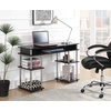image:imageConvenience Concepts Designs2Go No Tools Desk Home Office Desk with Shelves Corner Shelf Vanity Desk Computer Desk Nail Table for Nail Tech  4725 L x 1575 W x 30 H EspressoBlack