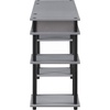 image:imageConvenience Concepts Designs2Go No Tools Desk Home Office Desk with Shelves Corner Shelf Vanity Desk Computer Desk Nail Table for Nail Tech  4725 L x 1575 W x 30 H EspressoGrayBlack